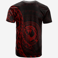 Northern Mariana Islands T Shirt Custom Polynesian Pattern Style Red Color - Polynesian Pride