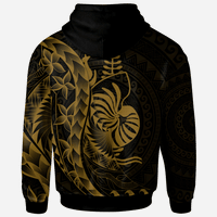 New Caledonia Hoodie Custom Polynesian Pattern Style Gold Color - Polynesian Pride