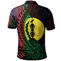 New Caledonia Polo Shirt Kaala Gomen Wings Style Flag Color - Polynesian Pride