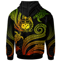 Samoa Custom Hoodie Polynesian Turtle With Pattern Reggae - Polynesian Pride