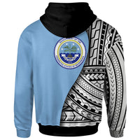 Federated States of Micronesia Zip up Hoodie Coat of Arm and Polynesian Patterns - Polynesian Pride