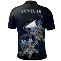 Tokelau Polynesian Polo Shirt Blue Turtle Couple - Polynesian Pride