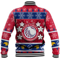 New Zealand Aotearoa Meri Kirihimete Baseball Jacket Maori Kiwi Christmas LT9 - Polynesian Pride