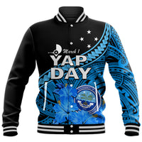 (Custom Personalised) Yap State Day Baseball Jacket Yap Flag and FSM Seal LT9 Unisex Blue - Polynesian Pride