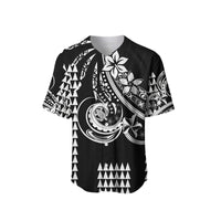 (Custom Personalised) Kakau Hawaiian Polynesian Baseball Jersey Black LT6 - Polynesian Pride