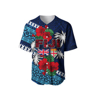 (Custom Personalised) Fiji Patterns With Hibiscus Baseball Jersey LT6 - Polynesian Pride