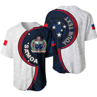 (Custom Personalised) Samoa Tribal Tattoo Baseball Jersey No.3 LT6 White - Polynesian Pride