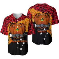(Custom Personalised) Papua New Guinea Baseball Jersey Bird Of Paradise LT6 Black - Polynesian Pride