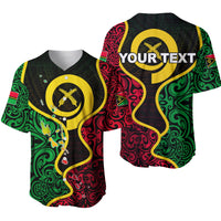 (Custom Personalised) Vanuatu Baseball Jersey Flag Special Style LT6 Black - Polynesian Pride