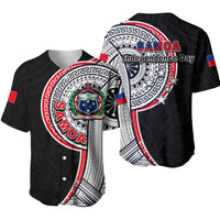 Samoa Independence Day Tribal Tattoo Baseball Jersey No.4 LT6 Black - Polynesian Pride
