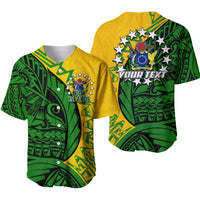 (Custom Personalised)Cook Islands Baseball Jersey Polynesian Style LT6 Unisex Green - Polynesian Pride
