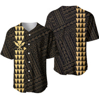 Hawaiian Kakau Baseball Jersey Simple Style Full Color LT6 Gold - Polynesian Pride