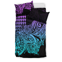Hawaii Kakau Bedding Set Polynesian Floral Tribal Heliotrope Version LT9 - Polynesian Pride