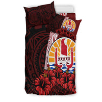 Tahiti Bedding Set Polynesian Coat Of Arm With Hibiscus LT9 - Polynesian Pride