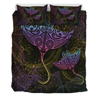 Hawaii Manta Ray Hibiscus Bedding Set - Glitter Style - AH - Polynesian Pride