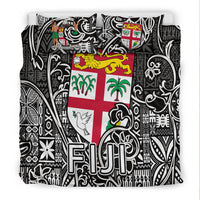 Fiji Bedding Set Tapa Patterns Black And White Style LT6 - Polynesian Pride