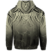 Hawaii Polynesian Kanaka Map Eruption Hoodie Zip Roman Style Beige - Polynesian Pride
