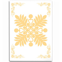 Hawaiian Quilt Maui Plant And Hibiscus Pattern Area Rug - Beige White - AH Beige - Polynesian Pride