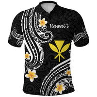 Hawaii Polo Shirt Black Polynesian Line Style LT9 Adult Black - Polynesian Pride