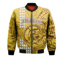 Hawaii Mililani High School Bomber Jacket Tribal Kakau LT9 Unisex Yellow - Polynesian Pride