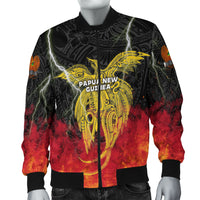 Papua New Guinea Men Bomber Jacket Independence Day Special Style LT16 Black - Polynesian Pride