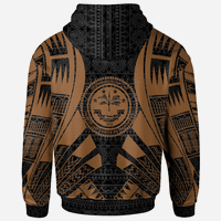 Federated States of Micronesia All Over Hoodie Brown Tattoo Style - Polynesian Pride