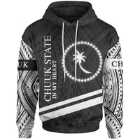 Chuuk State Hoodie In My Heart Style Polynesian Patterns Unisex Black - Polynesian Pride