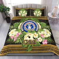 Northern Mariana Islands Bedding Set - Polynesian Gold Patterns Collection Black - Polynesian Pride