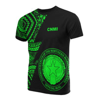 Northern Mariana Islands T Shirt Micronesian Pattern Green Flash Style Unisex Green - Polynesian Pride