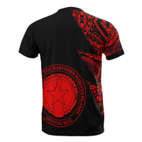 Northern Mariana Islands T Shirt Micronesian Pattern Red Flash Style - Polynesian Pride