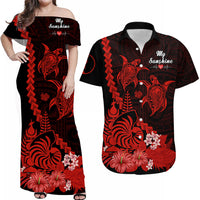 Custom New Caledonia Valentine Couple Matching Dress and Hawaiian Shirt My Sunshine Polynesia Turtle Red LT14 Red - Polynesian Pride