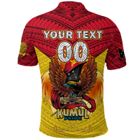 Custom Papua New Guinea Rugby Kumul Pride Polo Shirt LT2 YELLOW - Polynesian Pride