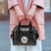 Tahiti Personalised Shoulder Handbag - Tahiti Seal In Polynesian Tattoo Style (Black) - Polynesian Pride