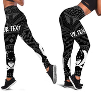 Pohnpei Personalised Legging - Pohnpei Seal With Polynesian Tattoo Style ( Black) - Polynesian Pride