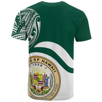 Hawaii Coat of Arms T Shirt Waveshape Style - Polynesian Pride
