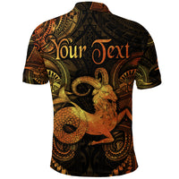 Custom Capricorn Zodiac Polynesian Polo Shirt Unique Style Gold LT8 - Polynesian Pride