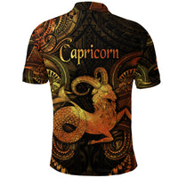 Capricorn Zodiac Polynesian Polo Shirt Unique Style Gold LT8 - Polynesian Pride