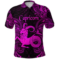 Custom Capricorn Zodiac Polynesian Polo Shirt Unique Style Pink LT8 - Polynesian Pride