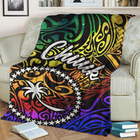 Chuuk Premium Blanket - Rainbow Polynesian Pattern - Polynesian Pride