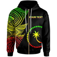 Chuuk Custom Personalized Zip up Hoodie Flash Style Reggae Unisex Reggae - Polynesian Pride