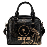 Chuuk Micronesia Shoulder Handbag - Gold Tribal Wave One Size Gold - Polynesian Pride