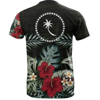 Chuuk T Shirt Chuuk Flag Hibiscus Palm Leaves - Polynesian Pride