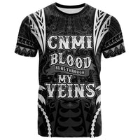Northern Mariana Islands T Shirt Blood Runs Through My Veins Style Black Unisex Black - Polynesian Pride