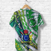 Custom Cook Islands T Shirt Artsy Style White LT9 - Polynesian Pride