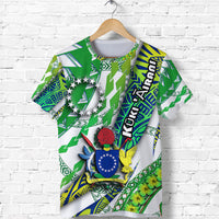 Custom Cook Islands T Shirt Artsy Style White LT9 Adult White - Polynesian Pride