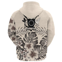 Cook Islands Hoodie The Beige Hibiscus - Polynesian Pride