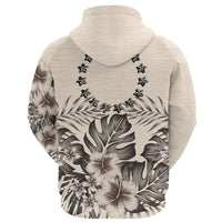 Cook Islands Hoodie The Beige Hibiscus No - Polynesian Pride