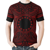 Cook Islands T Shirt Polynesian Coat of Arms Polynesian Red Black - Polynesian Pride