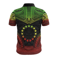 Cook Islands Polo Shirt Kuki Airani Flag Polynesian Chief Tattoo Reggae Version - Polynesian Pride