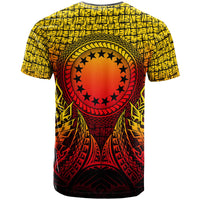 Cook islands T Shirt Circle Pattern Yellow - Polynesian Pride